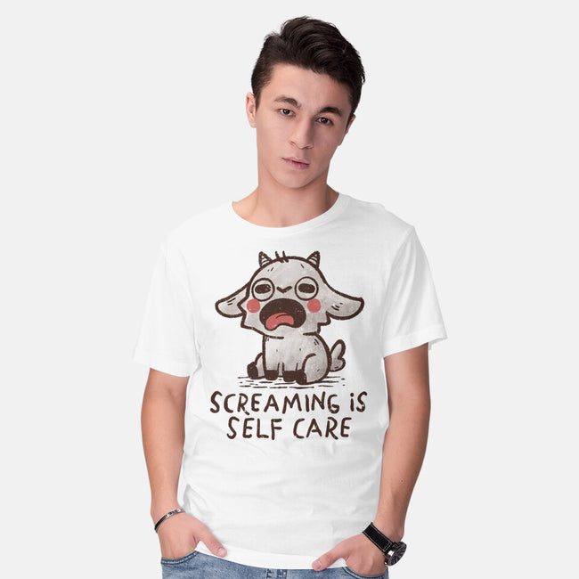 Screaming Is Self Care-Mens-Basic-Tee-koalastudio