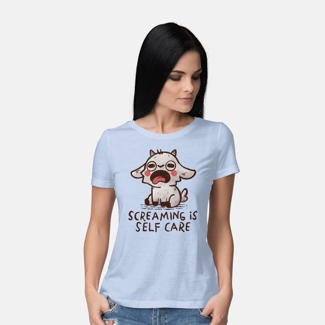 Screaming Is Self Care-Womens-Basic-Tee-koalastudio