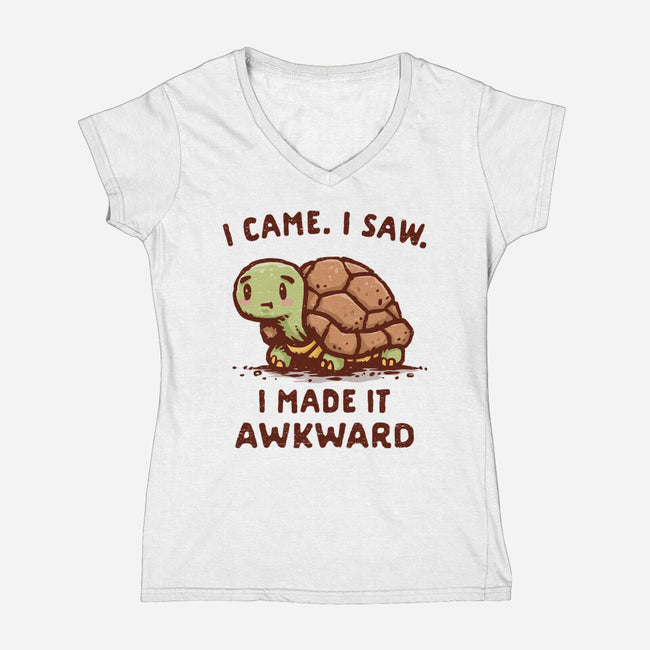 I Made It Awkward-Womens-V-Neck-Tee-kg07