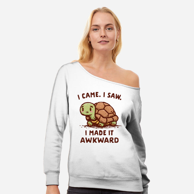 I Made It Awkward-Womens-Off Shoulder-Sweatshirt-kg07