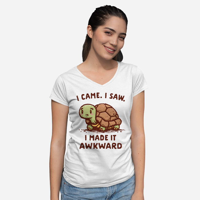 I Made It Awkward-Womens-V-Neck-Tee-kg07