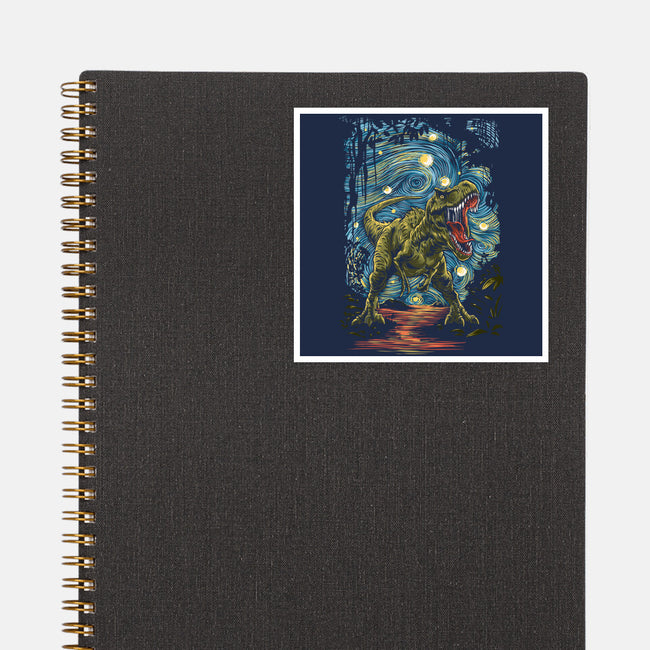 Starry Rex-None-Glossy-Sticker-zascanauta