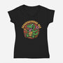 Snackossauro Rex-Womens-V-Neck-Tee-Popnotic