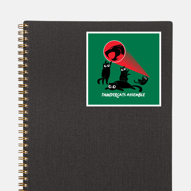 Cats Assemble-None-Glossy-Sticker-rocketman_art