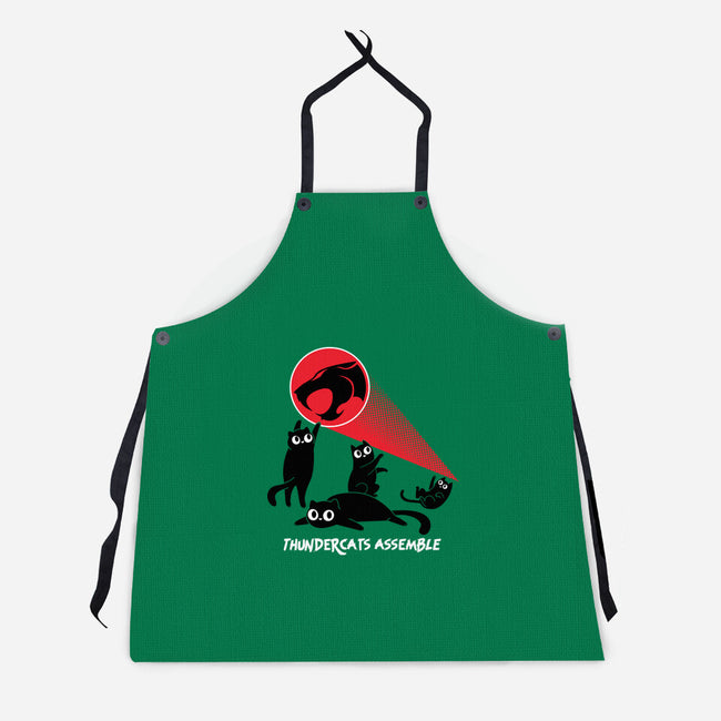 Cats Assemble-Unisex-Kitchen-Apron-rocketman_art