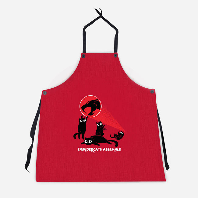 Cats Assemble-Unisex-Kitchen-Apron-rocketman_art