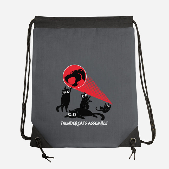 Cats Assemble-None-Drawstring-Bag-rocketman_art