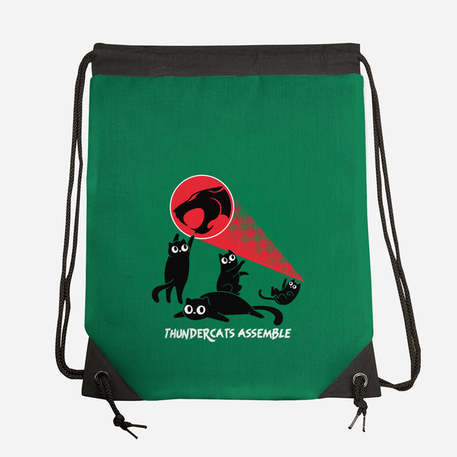 Cats Assemble-None-Drawstring-Bag-rocketman_art