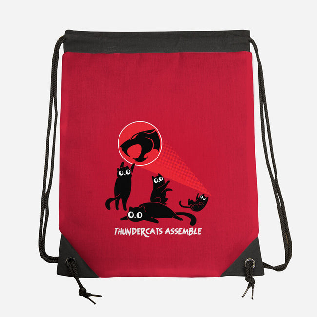 Cats Assemble-None-Drawstring-Bag-rocketman_art