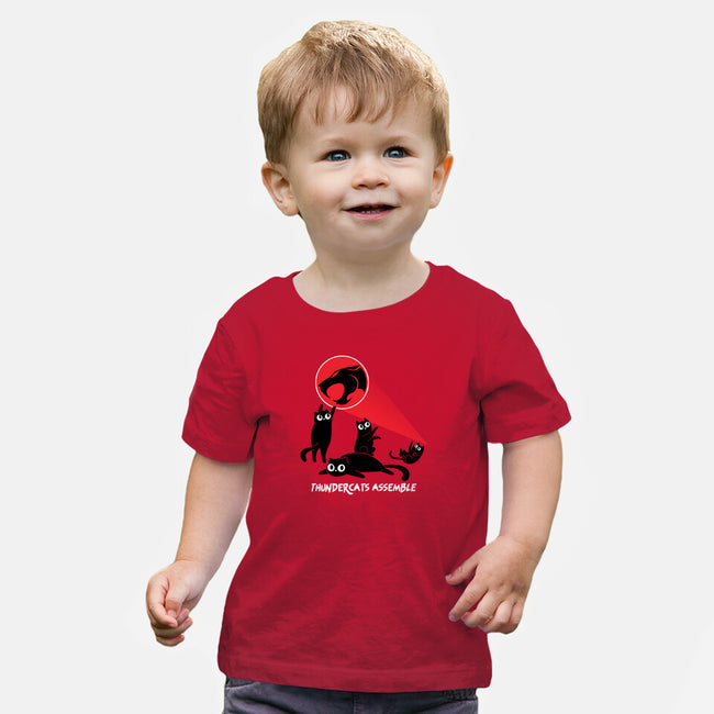 Cats Assemble-Baby-Basic-Tee-rocketman_art