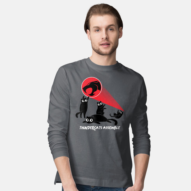 Cats Assemble-Mens-Long Sleeved-Tee-rocketman_art