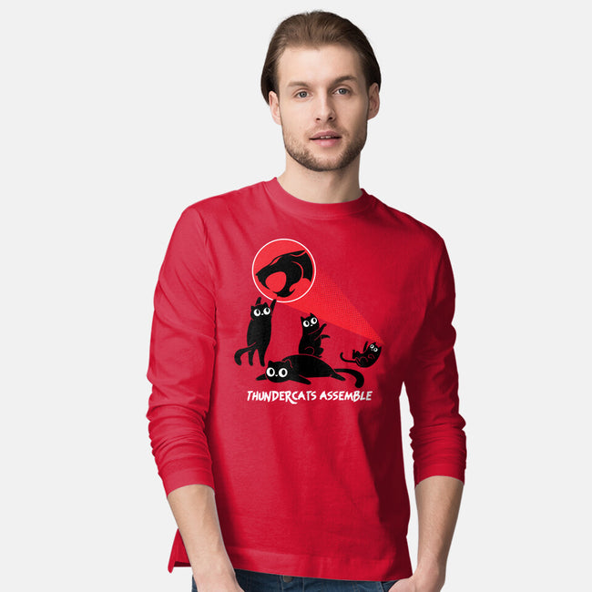 Cats Assemble-Mens-Long Sleeved-Tee-rocketman_art