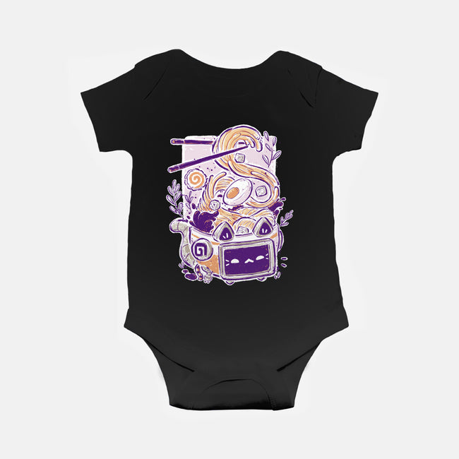 Ramen Robot Cat Bowl-Baby-Basic-Onesie-xMorfina