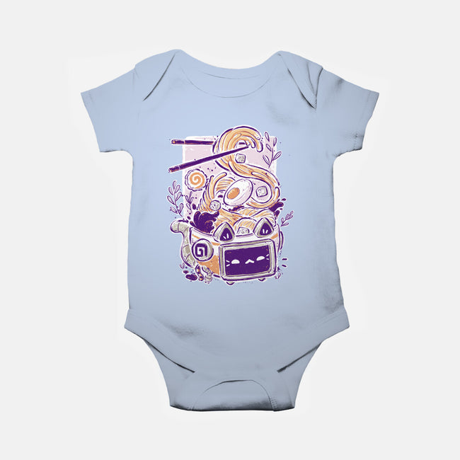 Ramen Robot Cat Bowl-Baby-Basic-Onesie-xMorfina