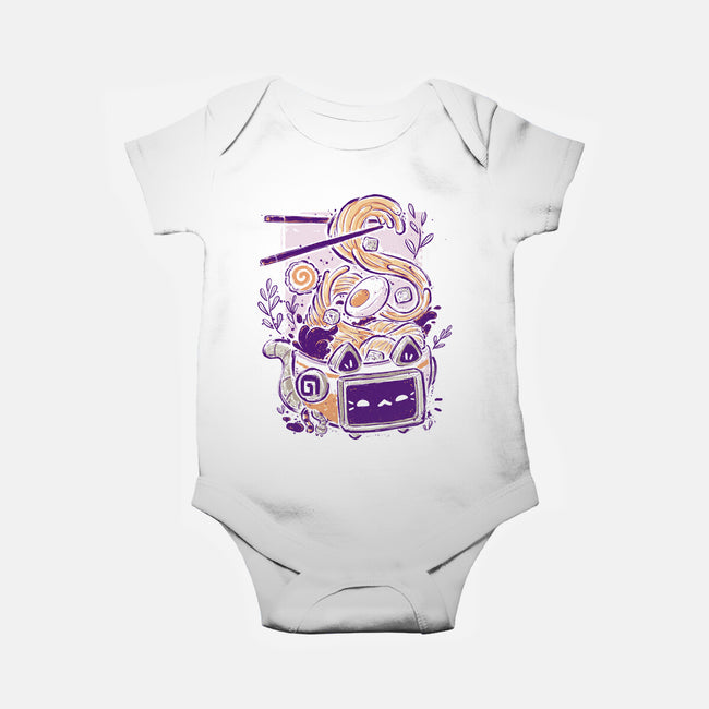 Ramen Robot Cat Bowl-Baby-Basic-Onesie-xMorfina