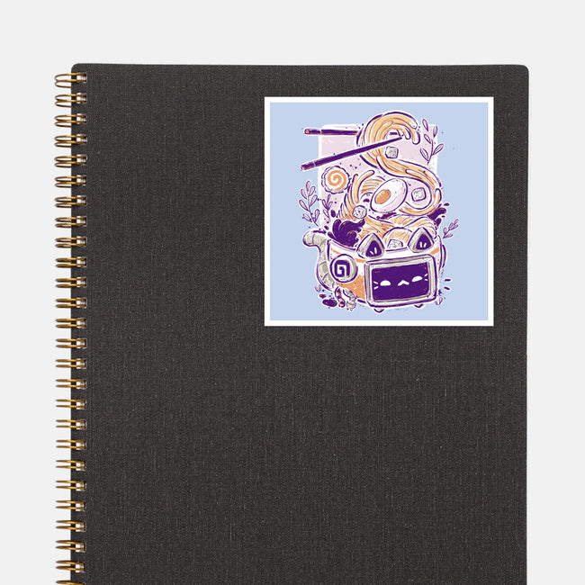 Ramen Robot Cat Bowl-None-Glossy-Sticker-xMorfina