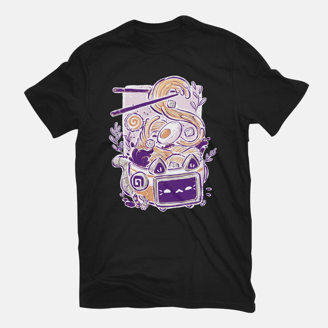 Ramen Robot Cat Bowl-Mens-Basic-Tee-xMorfina