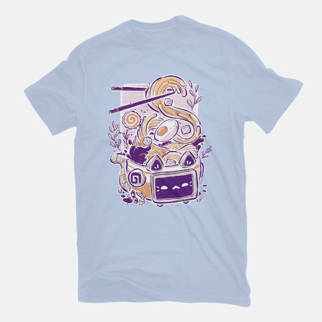 Ramen Robot Cat Bowl-Mens-Basic-Tee-xMorfina