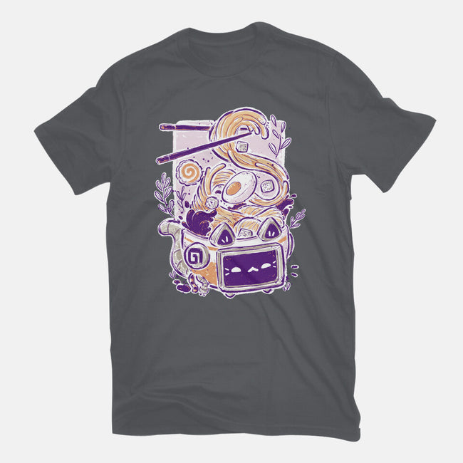 Ramen Robot Cat Bowl-Unisex-Basic-Tee-xMorfina