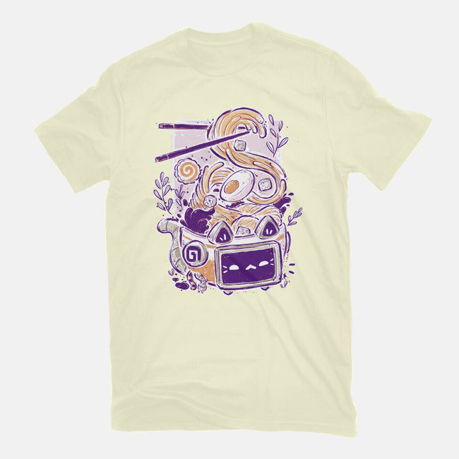 Ramen Robot Cat Bowl-Mens-Basic-Tee-xMorfina