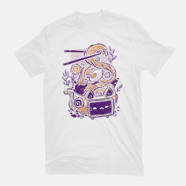 Ramen Robot Cat Bowl-Mens-Basic-Tee-xMorfina