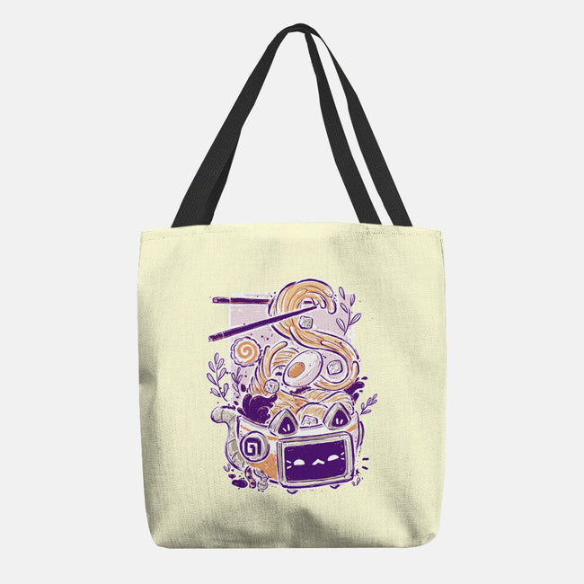 Ramen Robot Cat Bowl-None-Basic Tote-Bag-xMorfina
