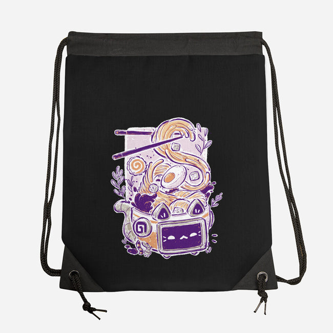 Ramen Robot Cat Bowl-None-Drawstring-Bag-xMorfina