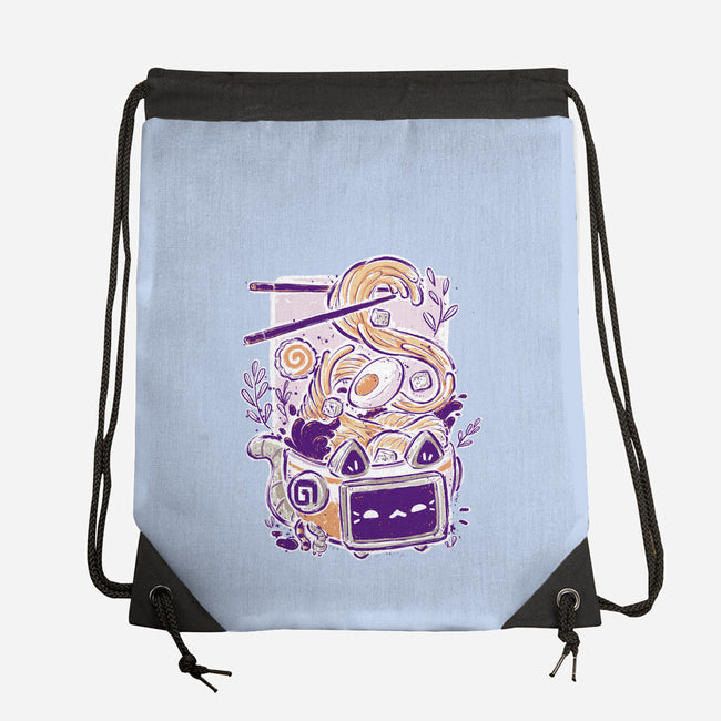 Ramen Robot Cat Bowl-None-Drawstring-Bag-xMorfina