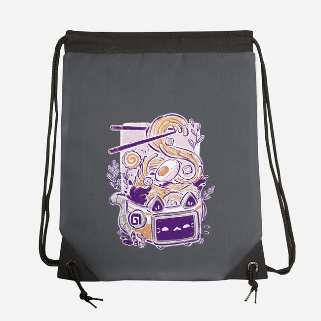 Ramen Robot Cat Bowl-None-Drawstring-Bag-xMorfina