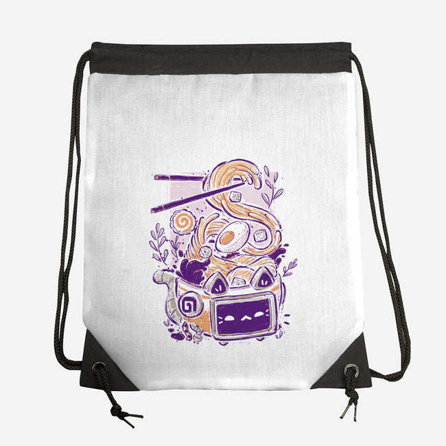 Ramen Robot Cat Bowl-None-Drawstring-Bag-xMorfina