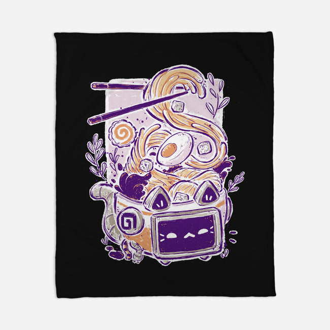 Ramen Robot Cat Bowl-None-Fleece-Blanket-xMorfina
