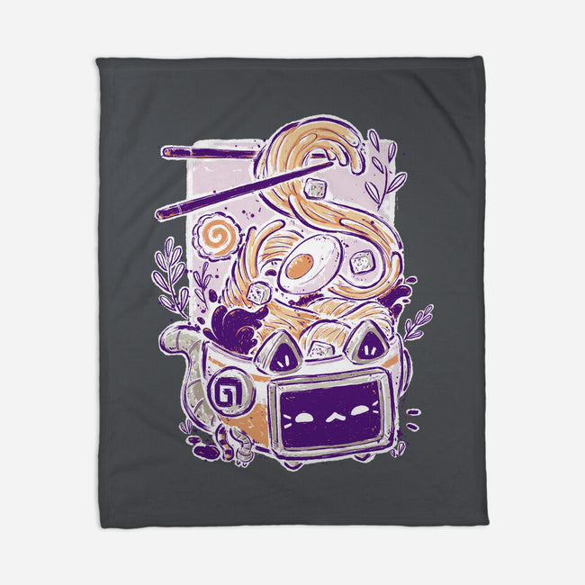 Ramen Robot Cat Bowl-None-Fleece-Blanket-xMorfina