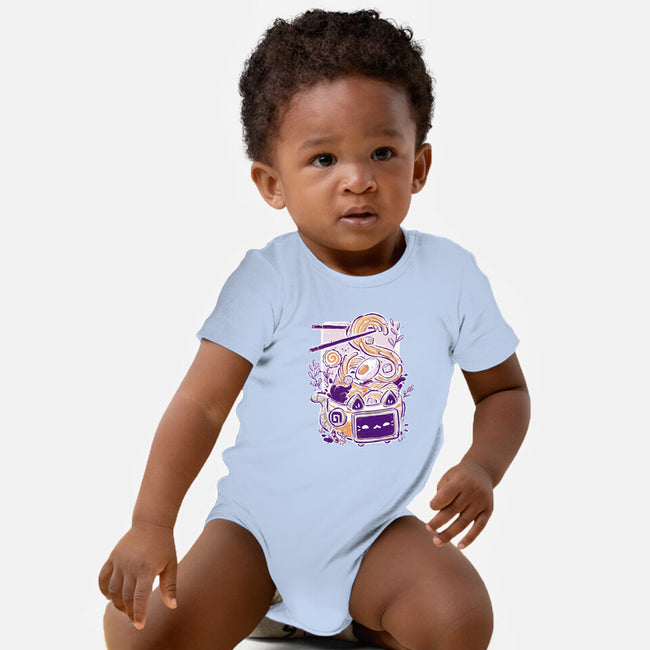 Ramen Robot Cat Bowl-Baby-Basic-Onesie-xMorfina