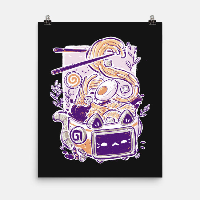 Ramen Robot Cat Bowl-None-Matte-Poster-xMorfina
