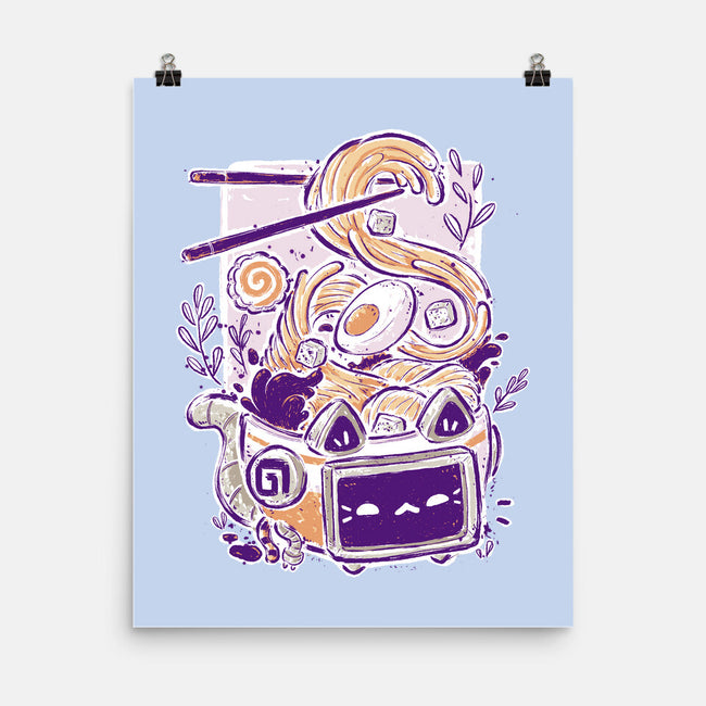 Ramen Robot Cat Bowl-None-Matte-Poster-xMorfina