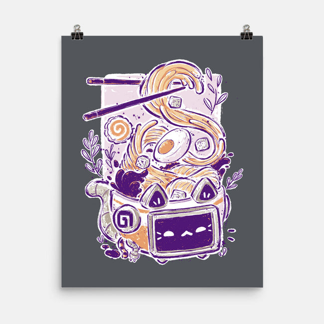 Ramen Robot Cat Bowl-None-Matte-Poster-xMorfina