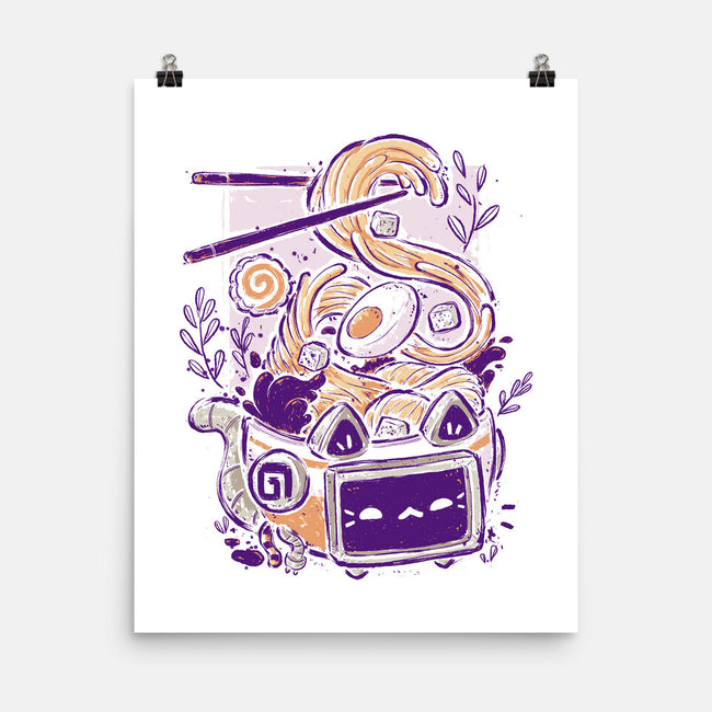 Ramen Robot Cat Bowl-None-Matte-Poster-xMorfina