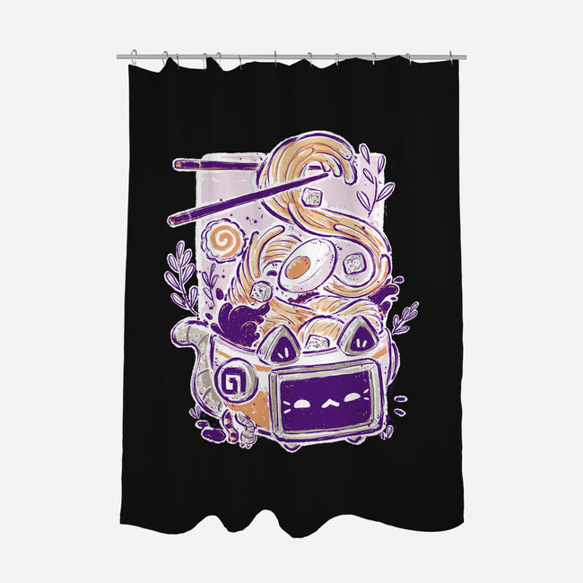 Ramen Robot Cat Bowl-None-Polyester-Shower Curtain-xMorfina