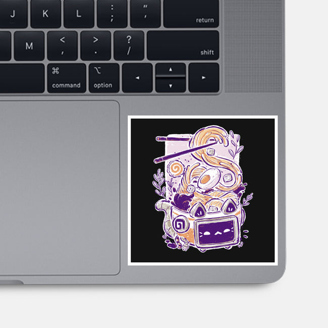 Ramen Robot Cat Bowl-None-Glossy-Sticker-xMorfina