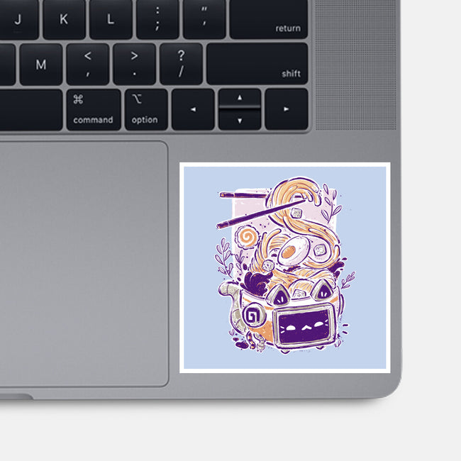 Ramen Robot Cat Bowl-None-Glossy-Sticker-xMorfina