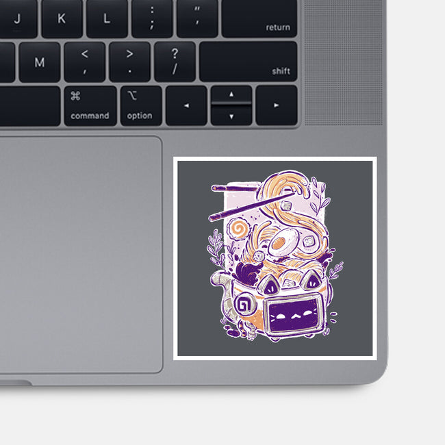 Ramen Robot Cat Bowl-None-Glossy-Sticker-xMorfina
