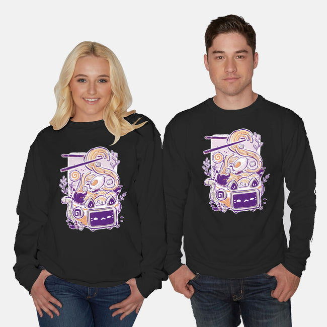Ramen Robot Cat Bowl-Unisex-Crew Neck-Sweatshirt-xMorfina