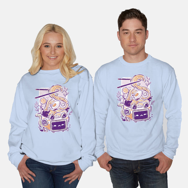 Ramen Robot Cat Bowl-Unisex-Crew Neck-Sweatshirt-xMorfina