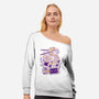 Ramen Robot Cat Bowl-Womens-Off Shoulder-Sweatshirt-xMorfina