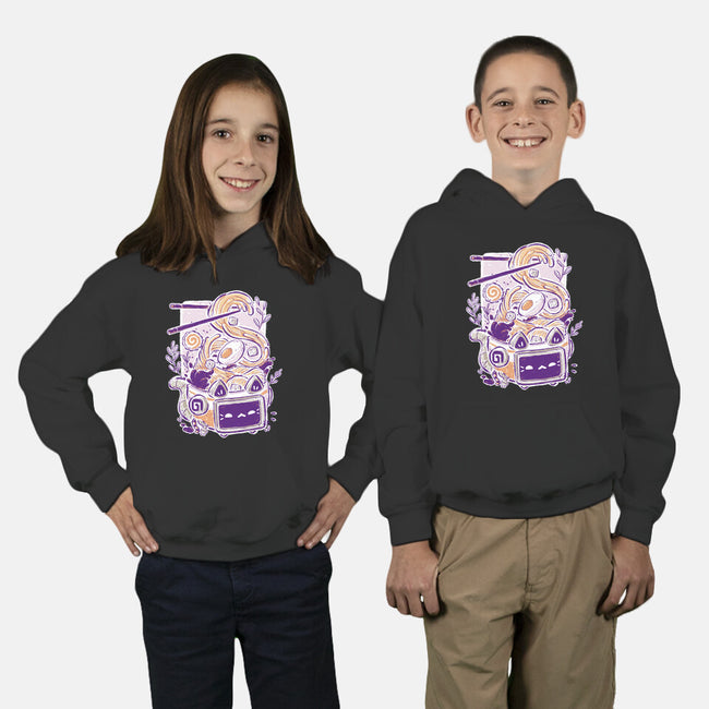 Ramen Robot Cat Bowl-Youth-Pullover-Sweatshirt-xMorfina
