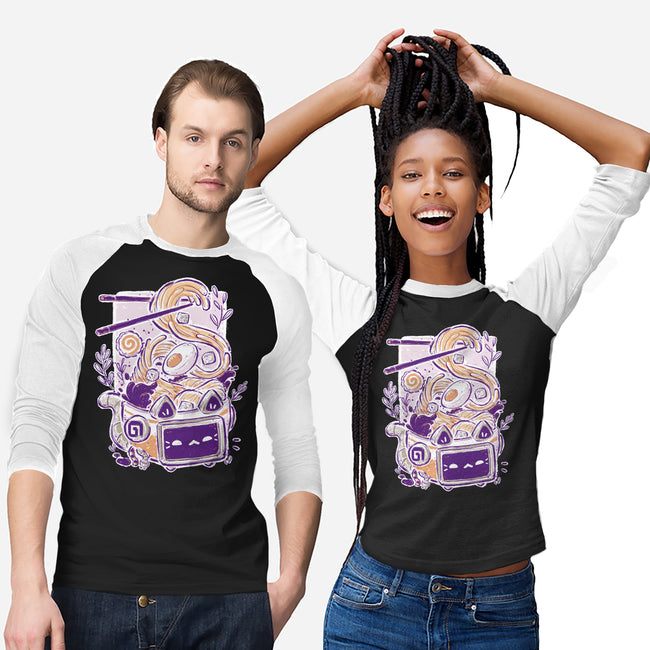 Ramen Robot Cat Bowl-Unisex-Baseball-Tee-xMorfina