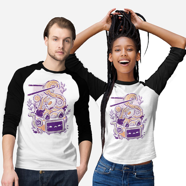 Ramen Robot Cat Bowl-Unisex-Baseball-Tee-xMorfina