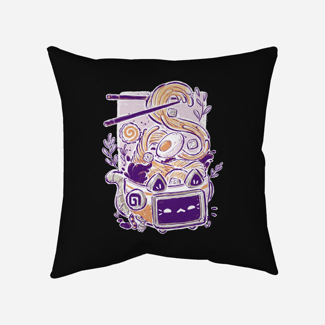 Ramen Robot Cat Bowl-None-Removable Cover w Insert-Throw Pillow-xMorfina