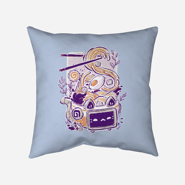 Ramen Robot Cat Bowl-None-Removable Cover w Insert-Throw Pillow-xMorfina