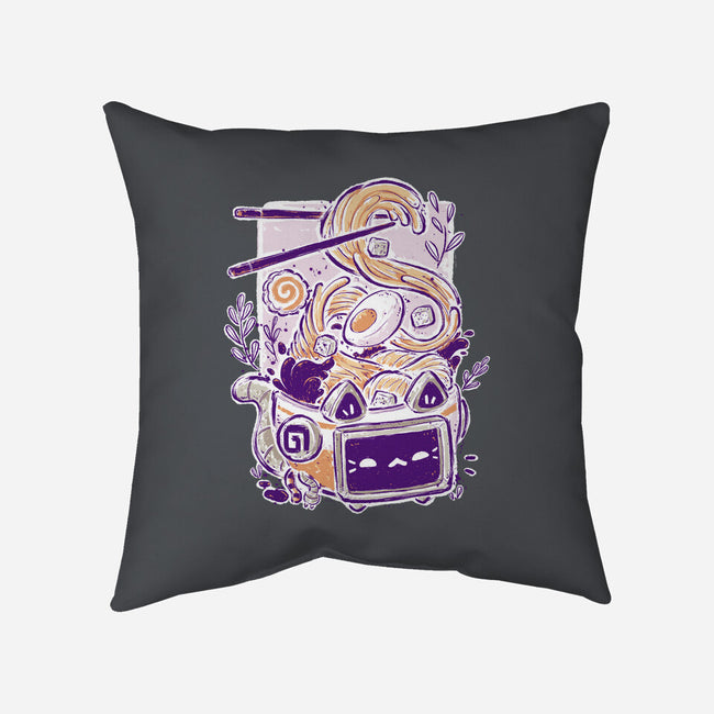 Ramen Robot Cat Bowl-None-Removable Cover w Insert-Throw Pillow-xMorfina